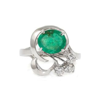 1.07ct Emerald and Diamond Ring