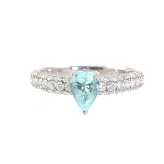 0.82ct Paraiba Tourmaline and Diamond Ring