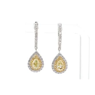1.36ct Fancy Yellow Diamond Earrings