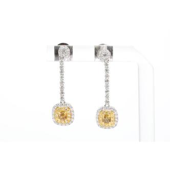 Fancy Orange & Yellow Diamond Earrings