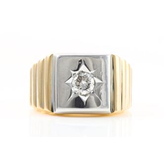 Diamond Mens Ring, Platinum & Gold 20.2g