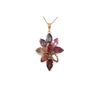 Mulit-Coloured Mixed Gemstone Pendant