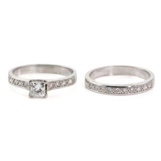 Diamond Ring & Wedding Band 0.62ct