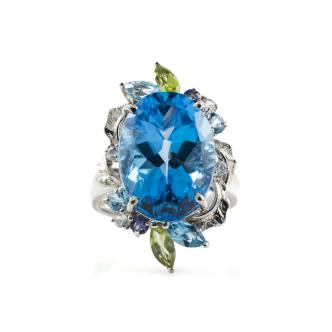 15.77ct Topaz & Mixed Gemstones Ring