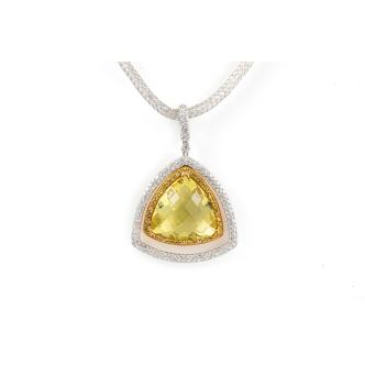 Quartz, Sapphire & Diamond Pendant