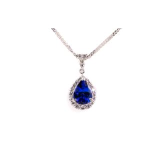 2.21ct Tanzanite and Diamond Pendant