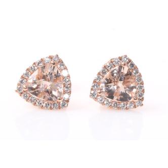 1.46ct Morganite and Diamond Earrings