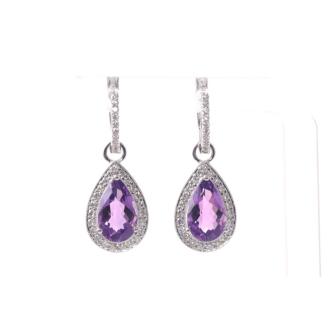 3.30ct Amethyst and Diamond Earrings