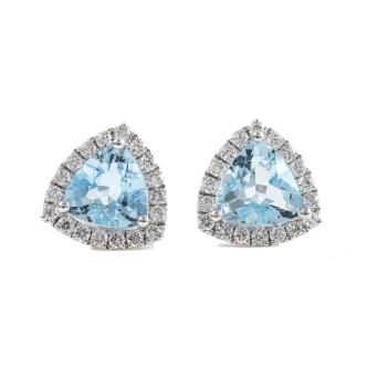 1.45ct Aquamarine and Diamond Earrings