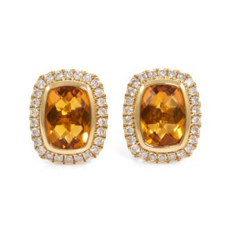 1.53ct Citrine and Diamond Earrings