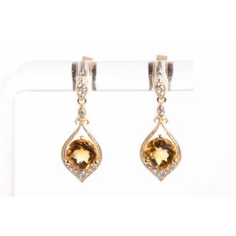 1.42ct Citrine and Diamond Earrings