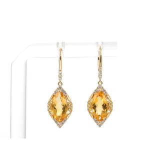 3.39ct Citrine and Diamond Earrings