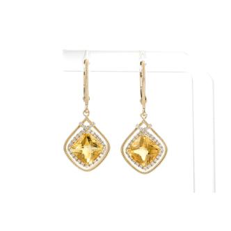 2.91ct Citrine and Diamond Earrings