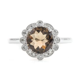 1.77ct Smoky Quartz and Diamond Ring