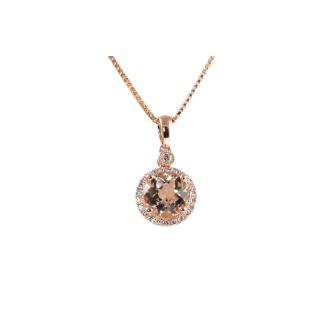 1.24ct Morganite and Diamond Pendant