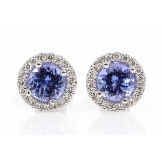 1.22ct Tanzanite and Diamond Earrings