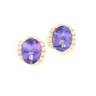 1.59ct Tanzanite and Diamond Earrings