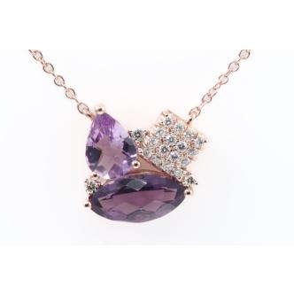 1.60ct Amethyst and Diamond Pendant