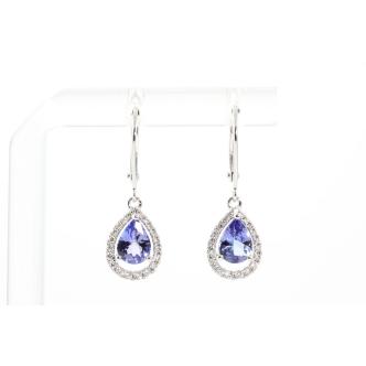 1.22ct Tanzanite and Diamond Earrings