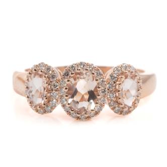 0.86ct Morganite and Diamond Ring