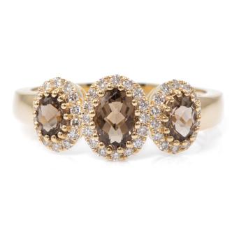 0.84ct Smoky Quartz and Diamond Ring