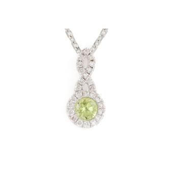 0.30ct Peridot and Diamond Pendant