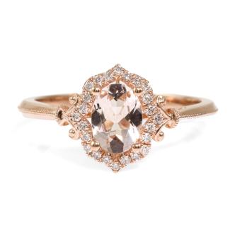 0.60ct Morganite and Diamond Ring