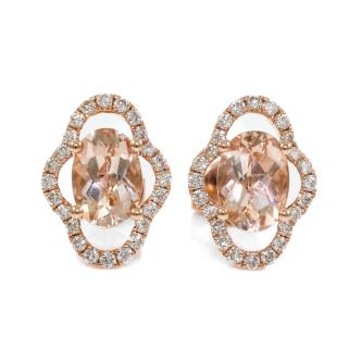 1.44ct Morganite and Diamond Earrings