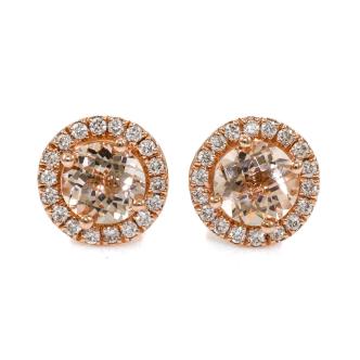 1.13ct Morganite and Dimaond Earrings