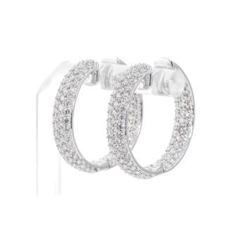 3.98ct Diamond Hoop Earrings