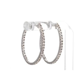 1.00ct Diamond Hoop Earrings