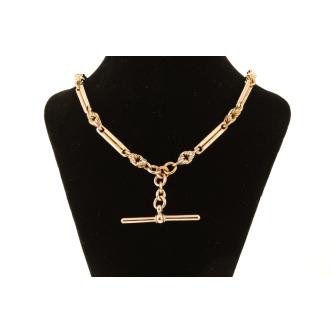9ct Link Chain T-Bar Gold Necklace 48.5g