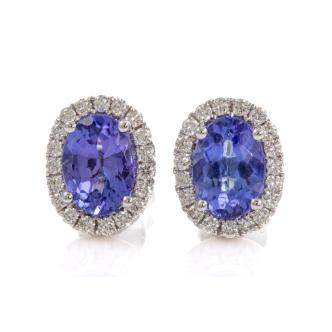 1.50ct Tanzanite and Diamond Earrings