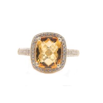 2.50ct Citrine and Diamond Ring