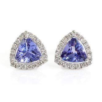 1.23ct Tanzanite and Diamond Earrings