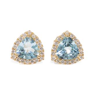 1.31ct Aquamarine and Diamond Earrings