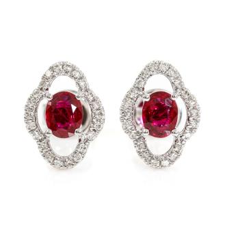 0.61ct Ruby and Diamond Earrings