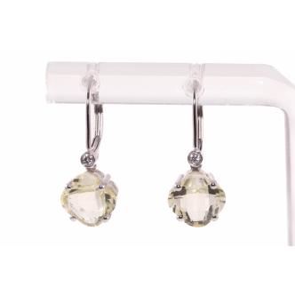 2.98ct Lemon Quartz and Diamond Earrings