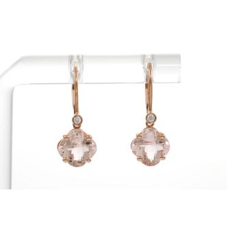 2.50ct Morganite and Diamond Earrings
