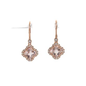 1.65ct Morganite and Diamond Earrings