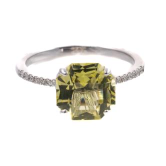 2.81ct Lemon Quartz and Diamond Ring