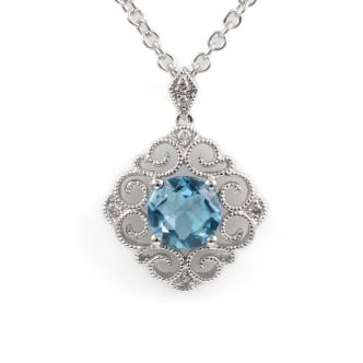 0.77ct Topaz and Diamond Pendant