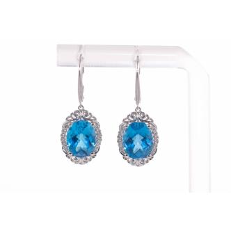 6.40ct Topaz and Diamond Earrings