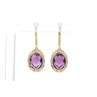 5.49ct Amethyst and Diamond Earrings