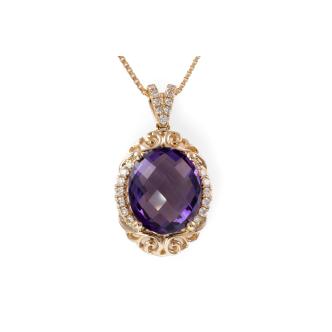 4.47ct Amethyt and Diamond Pendant