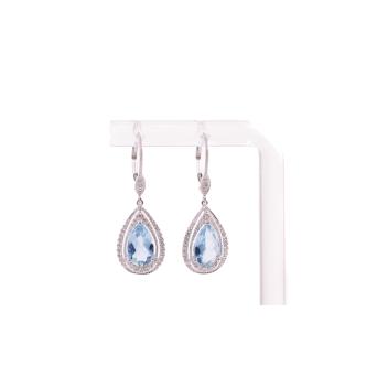 2.58ct Aquamarine Diamond Earrings