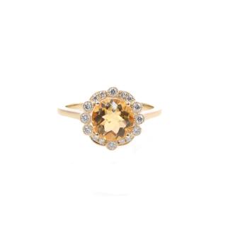 1.60ct Citrine and Diamond Ring