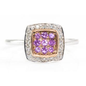 0.18ct Pink Sapphire and Diamond Ring