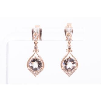 1.38ct Morganite and Diamond Earrings