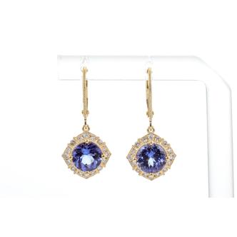 2.83ct Tanzanite and Diamond Earrings